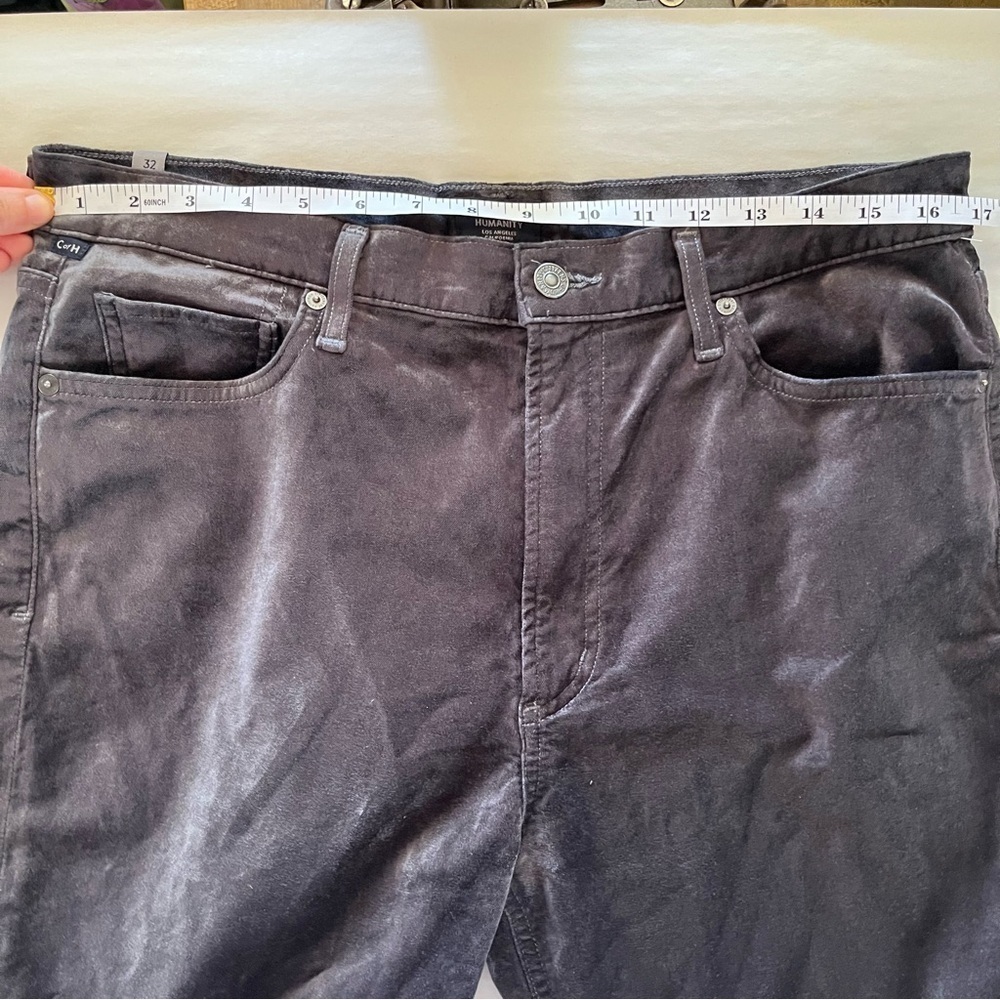 Citizens Of Humanity Charcoal Velvet Georgia Bootcut Flare Pants - Picture 14 of 16